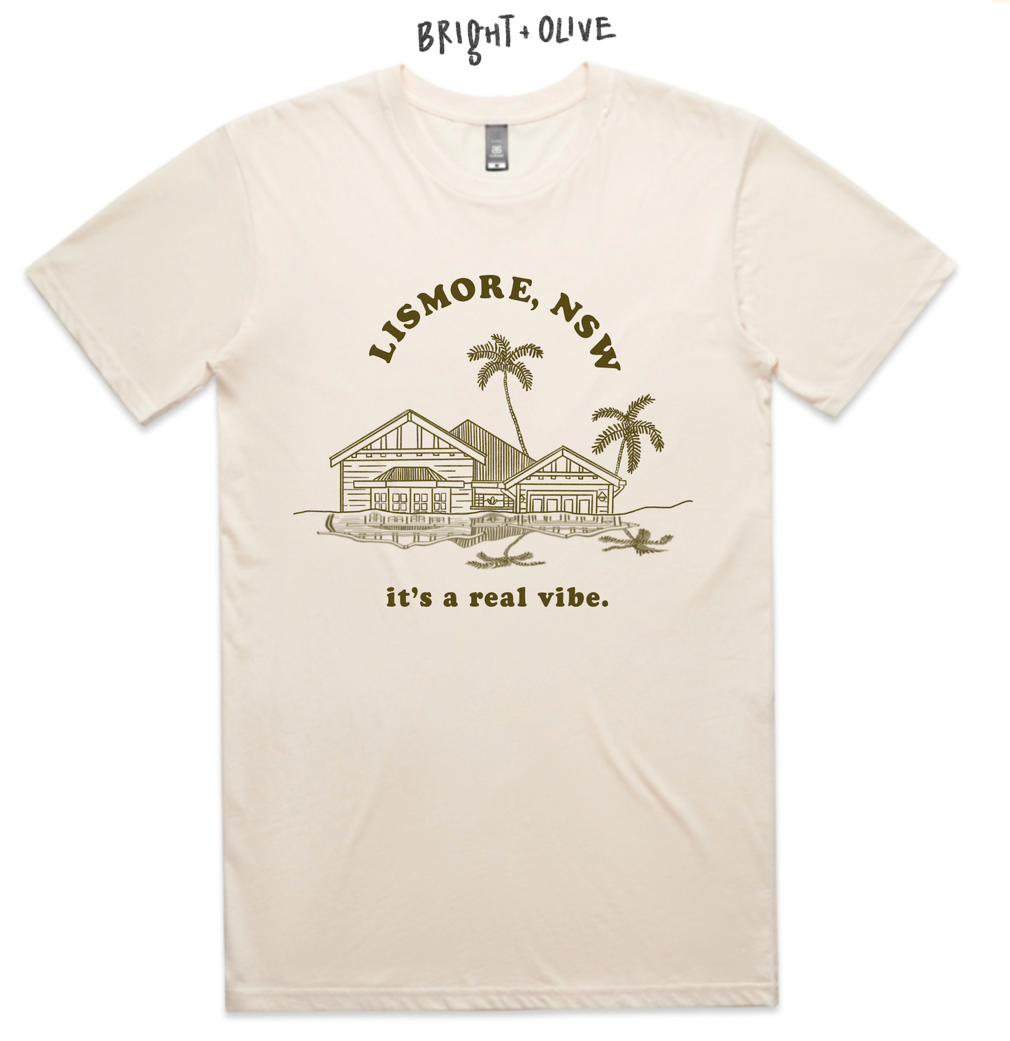 'it's a real vibe' Lismore Tees look o