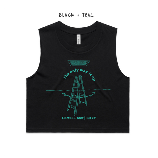 'The Only Way Is Up' Tank | Black & Teal